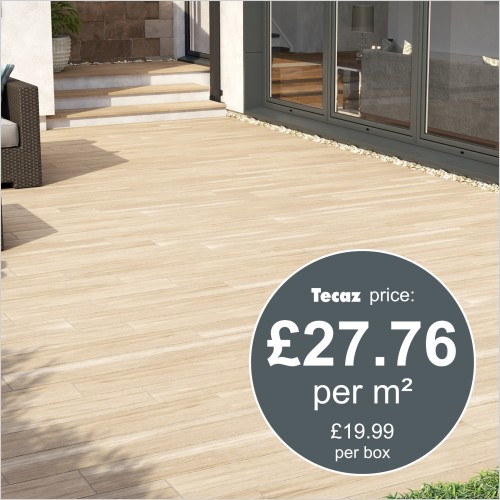 Tecaz - Inter Wood Beige 30 x 120cm Porcelain Outdoor Tile