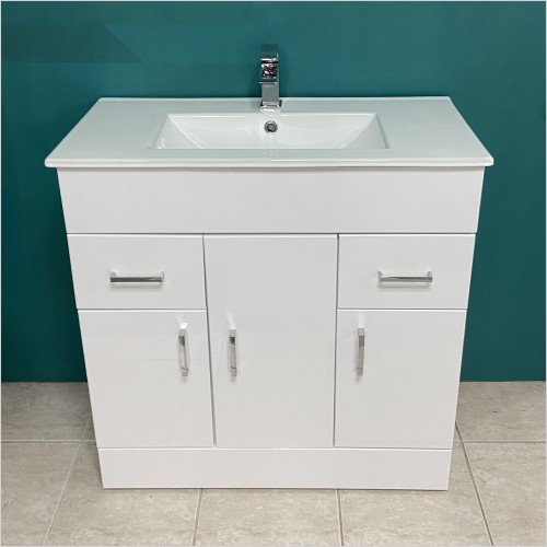 Reflections - Turin 800mm White Gloss Floorstanding Vanity Unit