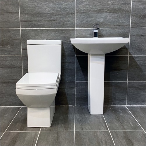 Reflections - Amy Square Basin & Toilet Set Including Soft Close Seat