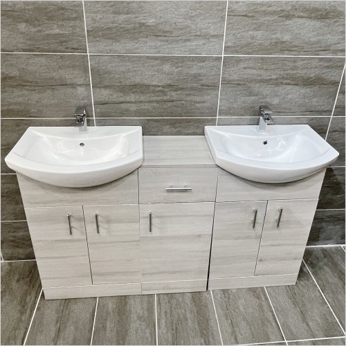 St. Moritz - St Moritz 1450mm Double Basin Grey Ash Gloss