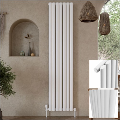 Scudo Bathrooms - Apex Vertical Single White 1800 x 413mm Radiator