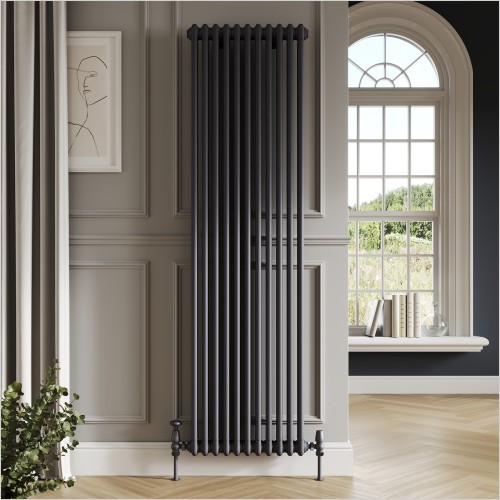 Scudo Bathrooms - Column 2 Vertical Anthracite 1800 x 335mm Radiator