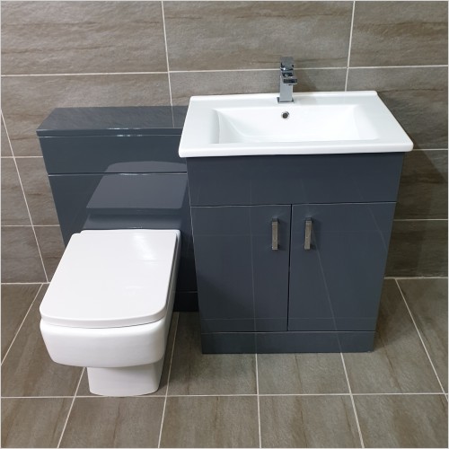 Reflections - Troya Anthracite 1150mm Vanity Set Inc. Bliss WC Pan