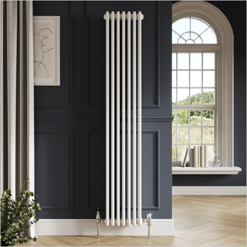 Scudo Bathrooms - Column 3 Vertical White 1800 x 335mm Radiator