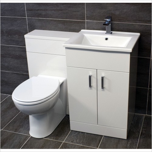Reflections - Troya 1050mm White Basin Vanity & Toilet Set