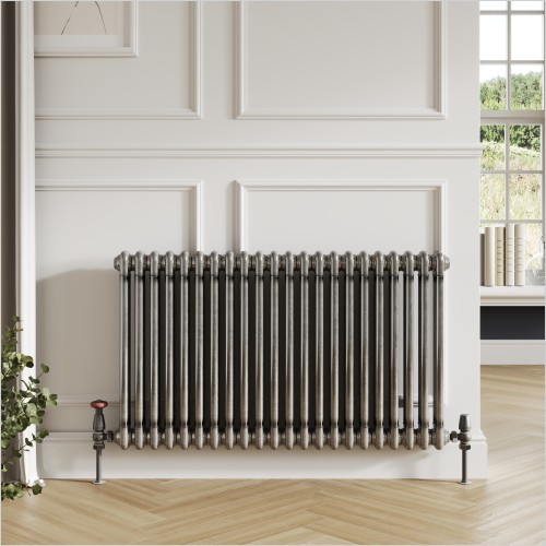 Scudo Bathrooms - Column 2 Horizontal Raw Metal 600 x 636mm Radiator