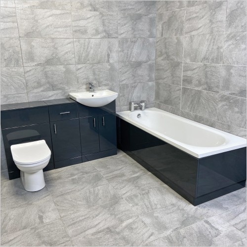 St. Moritz - Anthracite Gloss 1400mm Vanity Suite Inc Drawline Unit