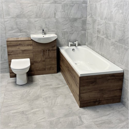 St. Moritz - Walnut Finish 1050mm Bathroom Vanity Suite