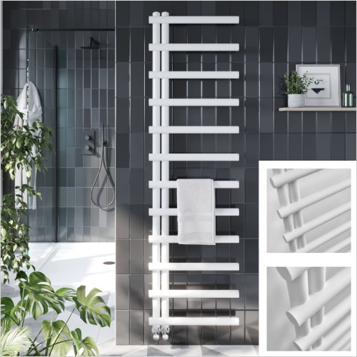 Scudo Bathrooms - Carlo White 850 x 500mm Heated Towel Rail