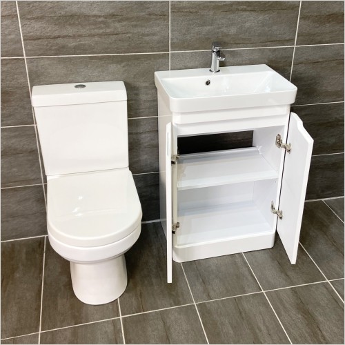 St. Moritz - Rio White 550mm Vanity Unit & Charlie Toilet Set