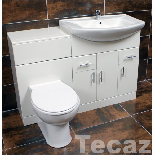 St. Moritz - 1250mm White Vanity Set Including WC Pan & Basin