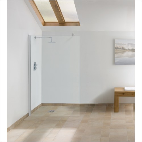 Lakes - Prospect 750mm Wet Room Panel Inc. Bracing Bar