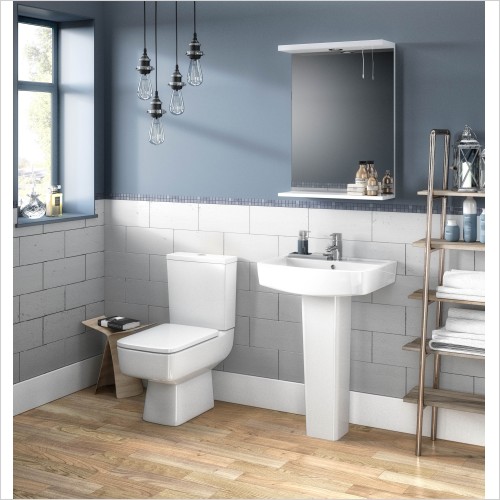 Nuie - Bliss Square Style Basin & Toilet Set Inc Soft Close Seat