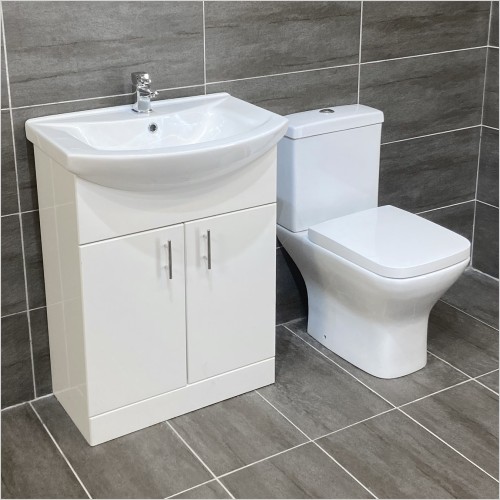 St. Moritz - 550mm Vanity Unit & Sandy Short Projection Toilet Set