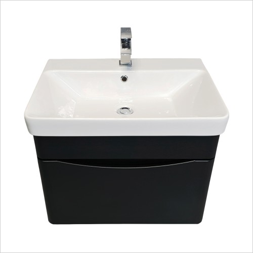 Gems - Moonstone Satin Black Wall Hung Unit with Basin