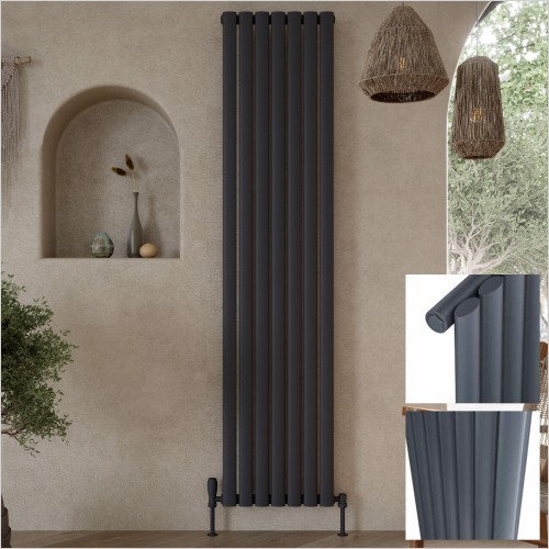 Scudo Bathrooms - Apex Vertical Single Anthracite 1800 x 413mm Radiator