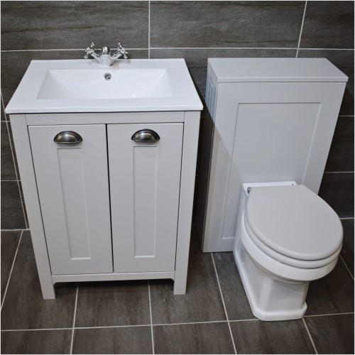 Old England - Durham Light Grey Oak Vanity Unit & WC Unit Furniture Set
