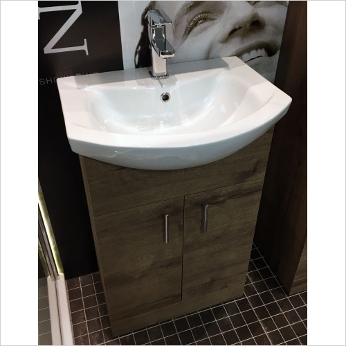 St. Moritz - 550mm Walnut Finish Vanity Basin Unit