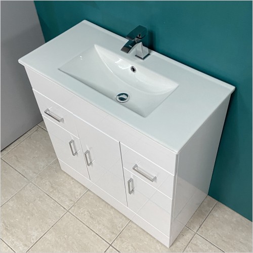 Reflections - Turin 800mm White Gloss Floorstanding Vanity Unit