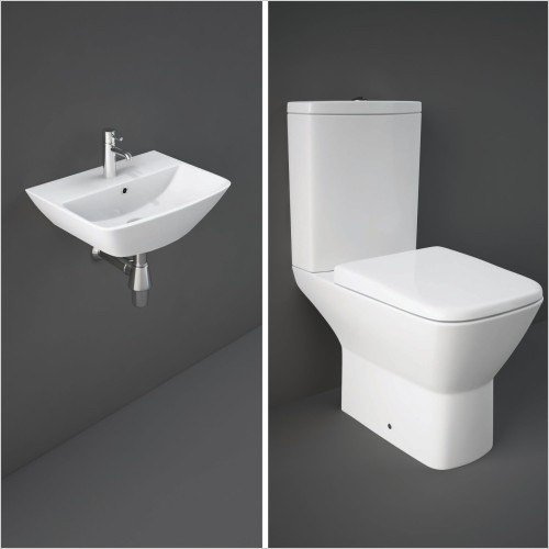 Rak - Summit 400mm Wall Hung Basin & Toilet Cloakroom Set