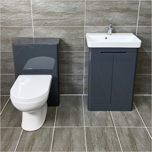 St. Moritz - Rio Anthracite 550mm Vanity & WC Unit Set