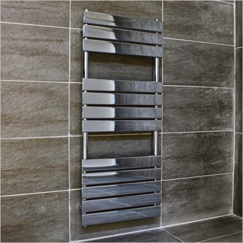 Gems - Chrome 12 Bar Flat Tube Towel Rail 1210 x 502mm