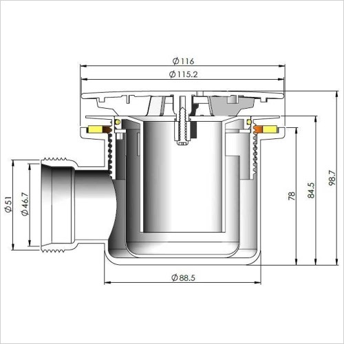 Hudson Reed - Hudson Reed Brass Fast Flow Shower Waste
