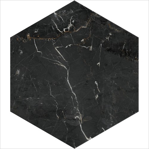 Tecaz - Inter Stream Black Glazed 215 x 250mm Wall / Floor Tile