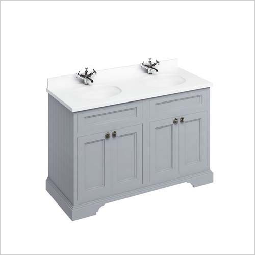 Burlington - 1300mm Grey Double Freestanding Vanity Unit with 4 Doors