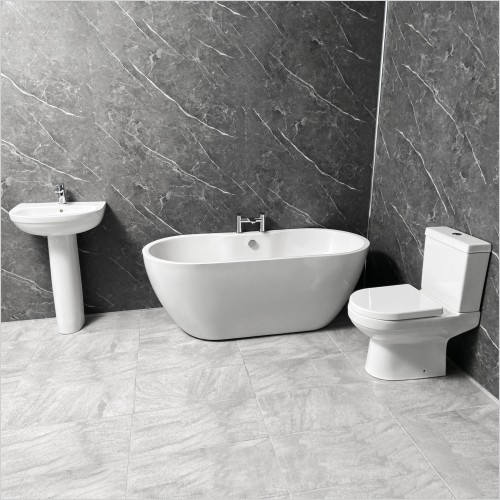 Tecaz - Gems Onyx Freestanding Bath Charlie 4 Piece Suite
