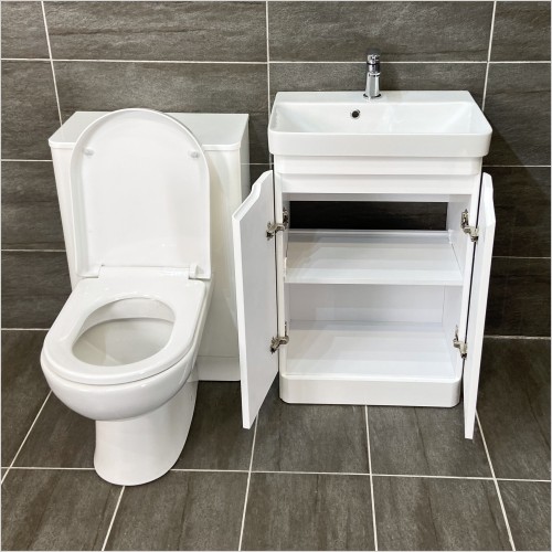 St. Moritz - Rio White 550mm Vanity & WC Unit Set