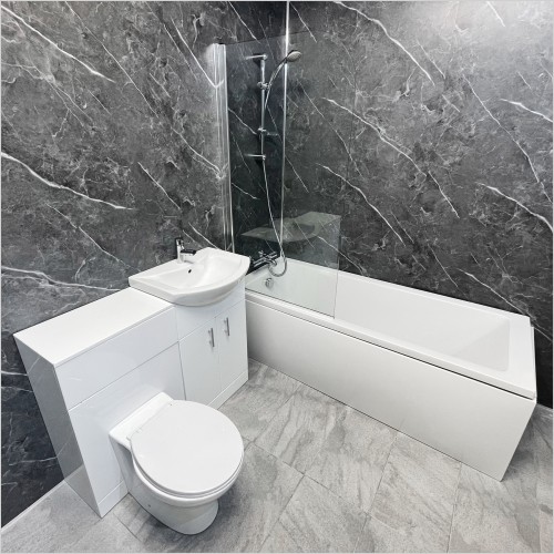 Reflections - 1700 Showerbath Vanity Bathroom Suite With Screen