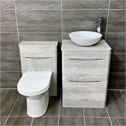 Gems - Moonstone Light Concrete Vanity Set Inc Wok Basin WC & Tap
