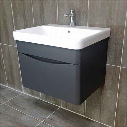 Gems - Moonstone Handleless 600mm Concrete Wall Hung Vanity Unit