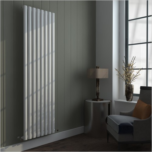 Gems - Tall Designer 8 Bar White Radiator 1800 x 470mm