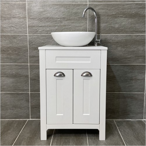 Old England - Sorrento Light Grey Oak Vanity Unit & Wok Basin Set