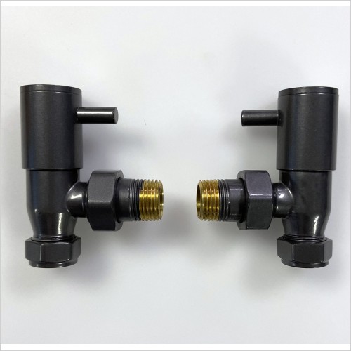 Tecaz - Scuro Grey Angled Radiator Valves Ex-Bathstore
