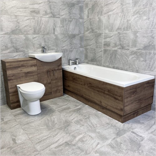 St. Moritz - Walnut Finish 1050mm Bathroom Vanity Suite