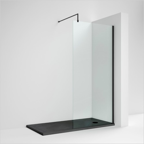 Nuie - Wetroom Screen 800x1850x8mm with Black Profile