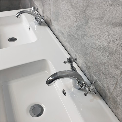 Old England - Durham double basin vanity unit - Dark Grey Oak