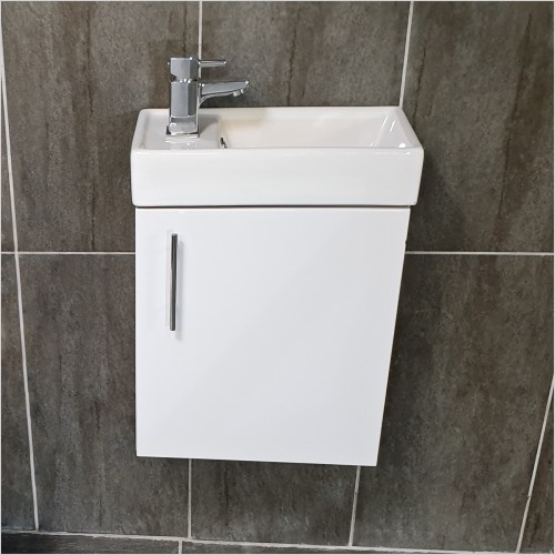 Reflections - Cube 400mm Cloakroom Wall Hung Vanity Unit Inc Tap
