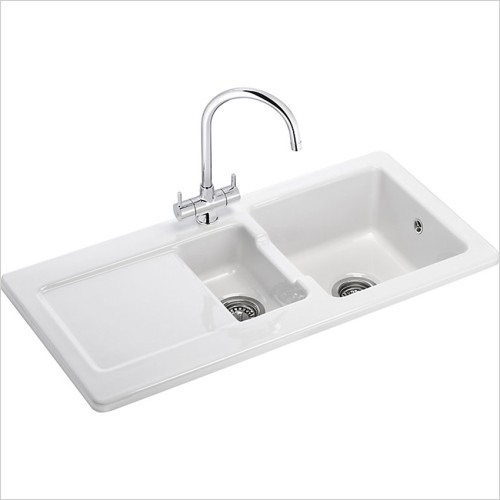 Franke - Franke Livorno Ceramic 1.5 Bowl Kitchen Sink 500 x 100mm
