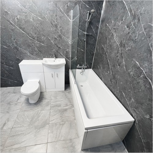 Reflections - 1700 Showerbath Vanity Bathroom Suite With Screen
