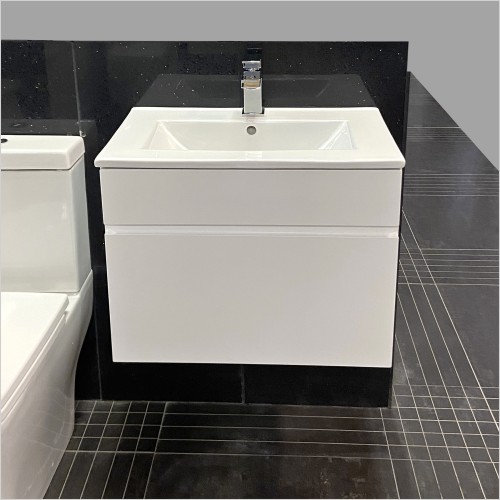 Gems - Moonstone Lucca 600mm Wall Hung Vanity Unit White Gloss