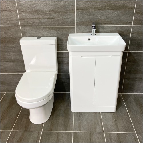 St. Moritz - Rio White 550mm Vanity Unit & Charlie Toilet Set