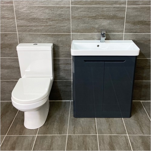 St. Moritz - Rio Anthracite 700mm Vanity Unit & Charlie Toilet Set