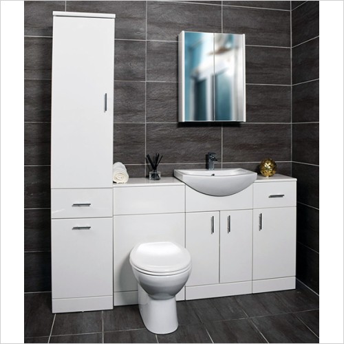 St. Moritz - White Gloss Furniture Package Including Tall Boy Unit