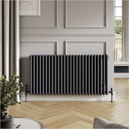 Scudo Bathrooms - Column 3 Horizontal Anthracite 600 x 650mm Radiator