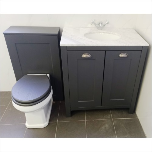 Old England - Soulbury 1300mm Dark Grey Vanity Set Inc Marble Top