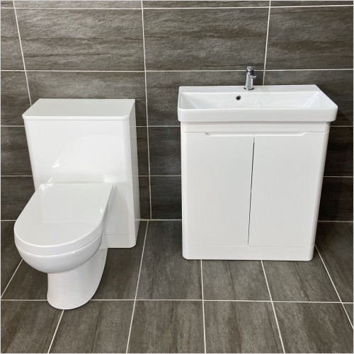 St. Moritz - Rio White 700mm Vanity Unit with WC Unit Set